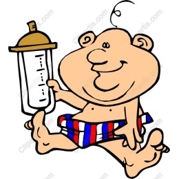 Cheerful Baby with Bottle