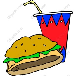 Cheerful Burger and Drink