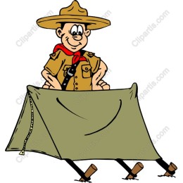 Cheerful Scout Setting Up Tent
