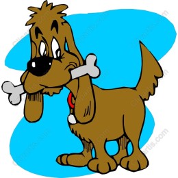 Playful Dog Holding Bone