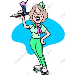 Vintage Roller Skating Waitress