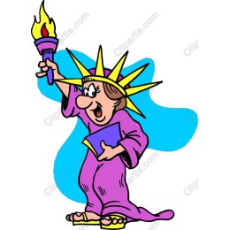 Whimsical Cartoon Statue of Liberty
