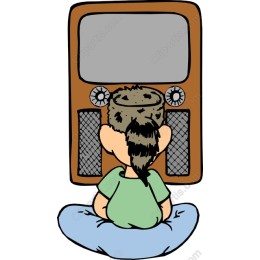 Nostalgic Child Watching Vintage Television
