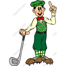 Cheerful Golf Cartoon Character