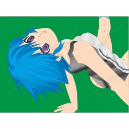 Vibrant Blue-Haired Character
