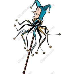 Whimsical Jester Character with Staff
