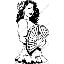 Elegant Woman Holding Fan