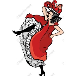 Vibrant Dancer in Red Dress
