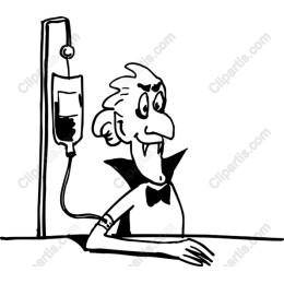 Cheerful Vampire with IV Drip