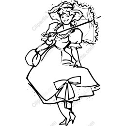 Charming Vintage Lady with Parasol