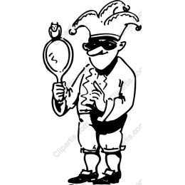 Playful Jester Holding a Mirror