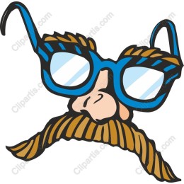 Funky Blue Glasses and Mustache