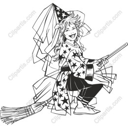 Whimsical Young Witch