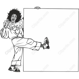 Joyful Clown with Customizable Sign