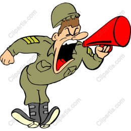 Military Cheerleader with Megaphone