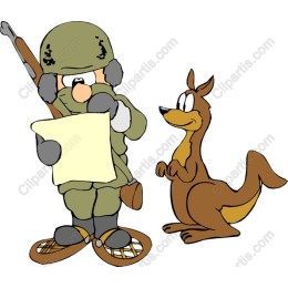 Whimsical Soldier & Playful Kangaroo
