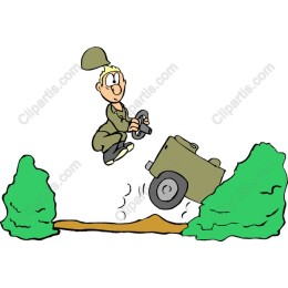 Cartoon Soldier Jumping Vehicle