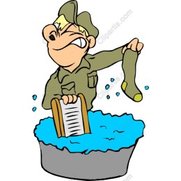 Laundry Soldier Cartoon