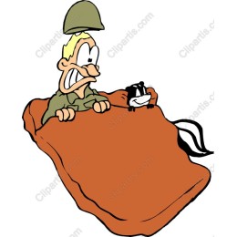Playful Military Cartoon with Skunk