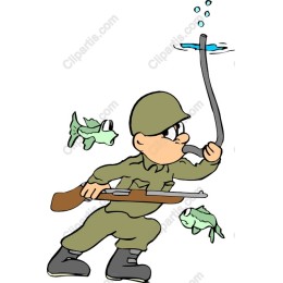 Underwater Soldier Fishing