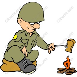 Soldier Roasting Marshmallows