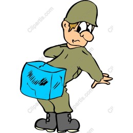 Cartoon Soldier with Package