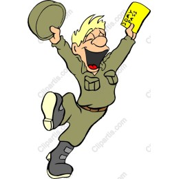 Cheerful Soldier with Day Pass