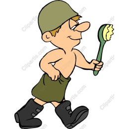 Cheerful Soldier with Spoon