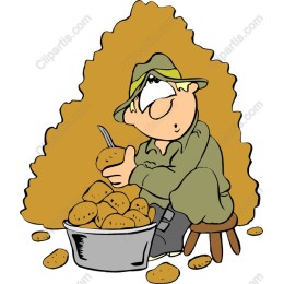 Whimsical Farmer Potato Harvest