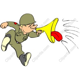 Energetic Soldier with Megaphone