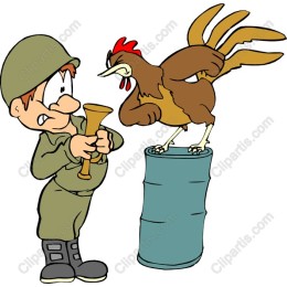 Whimsical Soldier and Chicken