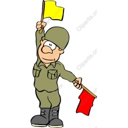 Playful Soldier with Flags
