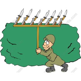 Cheerful Soldier with Knife Rack