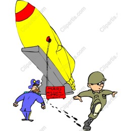 Whimsical Mars Mission Rocket Launch