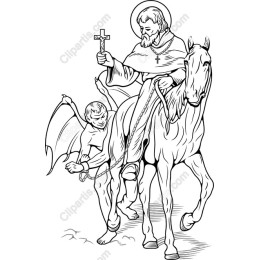 Saint Riding Horse with Demon
