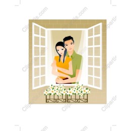 Romantic Couple by Window