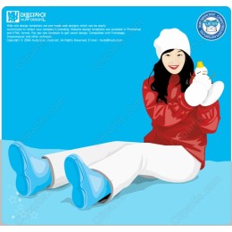 Cheerful Winter Woman