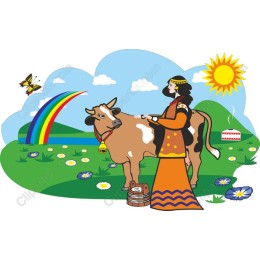 Charming Farmer with Cow