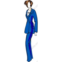 Chic Businesswoman in Blue Suit