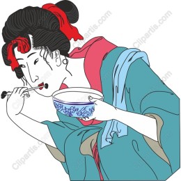 Elegant Asian Dining Woman