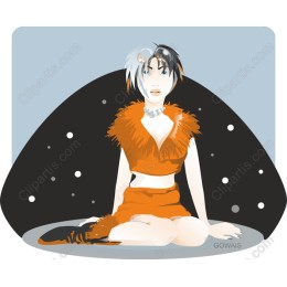 Stylish Character with Orange Outfit