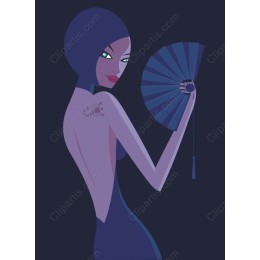 Elegant Woman Holding Fan