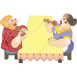 Charming Couple at Table