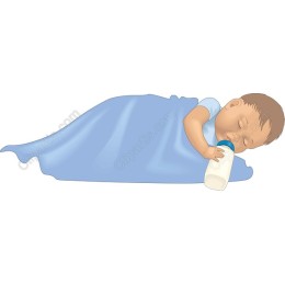 Sweet Dreams: of a Sleeping Baby with Bottle