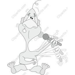 Playful Microphone Character