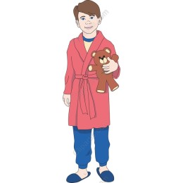 Cheerful Young Boy with Teddy Bear