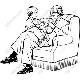 Grandfather and Grandson Playful Interaction