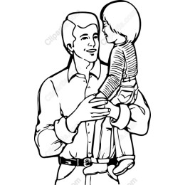 Father and Child Embrace