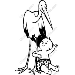 Adorable Stork and Baby