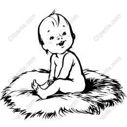 Adorable Baby Sitting on Fluffy Nest